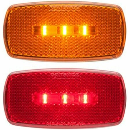 LASTPLAY Oval Surface Mount LED Marker & Clearance Lights with Reflex - Amber LA3574373